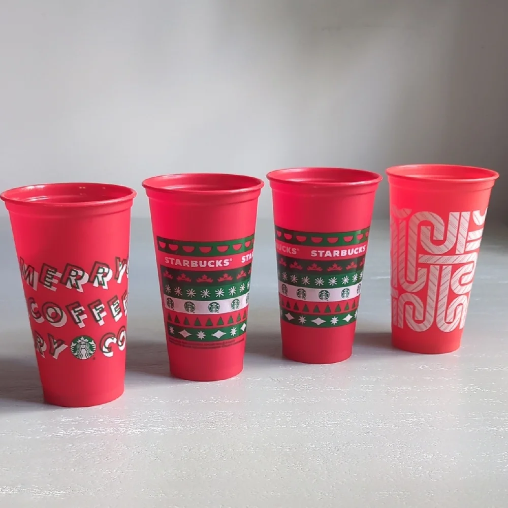 Starbucks‎ Hot To Go Cups (4) Christmas Holiday Red 20oz